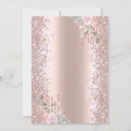 Moderne Glitter Confetti Roos Gouden Rozen 35e Kaart (Achterkant)