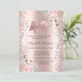 Moderne Glitter Confetti Roos Gouden Rozen 40ste Kaart (Staand voorkant)