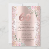 Moderne Glitter Confetti Roos Gouden Rozen 60ste Kaart (Voorkant)