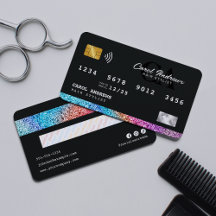 Moderne Glitter Creditcard Initiaal Haarstylist