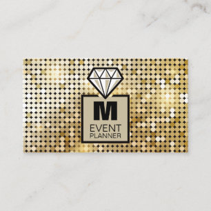 Moderne Glitter Diamond Event Planner Professional Visitekaartje