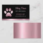 Moderne Glitter Dog Paw-afdrukpagina's Visitekaartje (Voorkant / Achterkant)