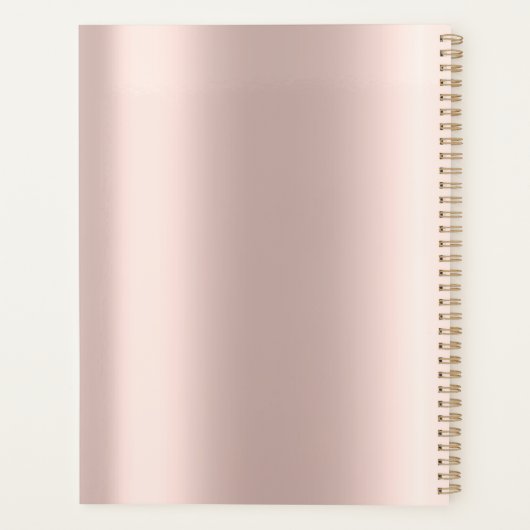 Moderne Glitter Drift Roos Gold Lotus Planner (Achterkant)