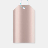 Moderne Glitter Drift Roos Gold Monogram Cadeaulabel (Achterkant)