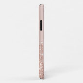 Moderne Glitter Drift Roos Gold, monogram Case-Mate iPhone Case (Achterkant/rechts)