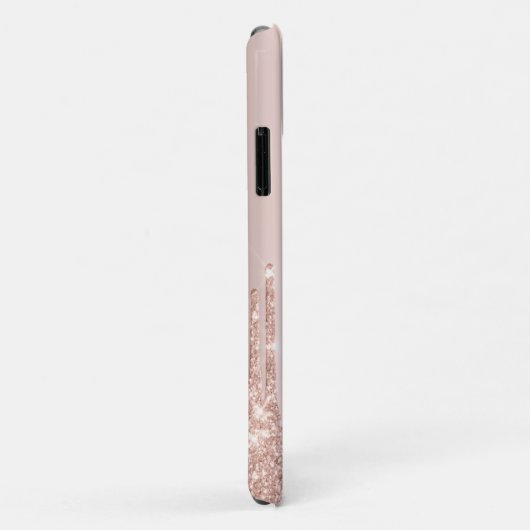 Moderne Glitter Drift Roos Gold, monogram Case-Mate iPhone Case (Achterkant/rechts)