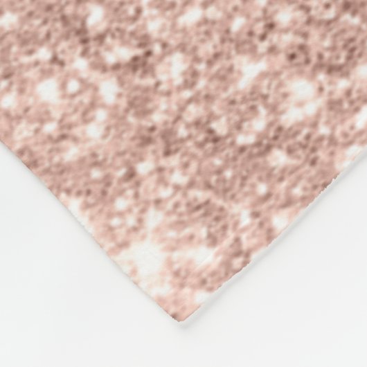 Moderne Glitter Drift Roos Gold Monogram Fleece Deken (Hoek)