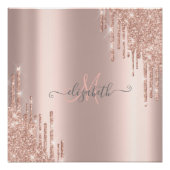 Moderne Glitter Drift Roos Gold Monogram Perfect Poster (Voorkant)