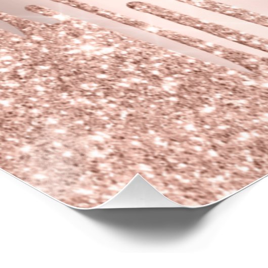 Moderne Glitter Drift Roos Gold Monogram Perfect Poster (Hoek)