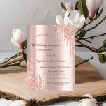 Moderne Glitter Drift Roos Gold Wedding Jubileum Kaart<br><div class="desc">Een modern,  chic en glamoureus met glitterdruppels op een gouden achtergrond van het roos.</div>