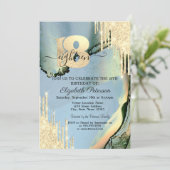 Moderne Glitter Drips Alcohol Inkt 18th Birthday Kaart (Staand voorkant)