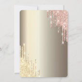 Moderne Glitter Drips Champagne Gold Sweet 16 Kaart (Achterkant)