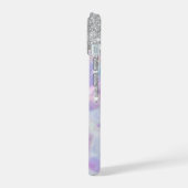 Moderne Glitter Drips Holografisch,Monogram iPhone 15 Case (Linkerkant)
