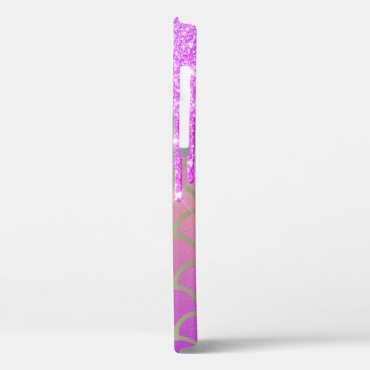 Moderne glitter DripS Mermaid Scale, Monogram Case-Mate iPhone Case (Achterkant / Links)