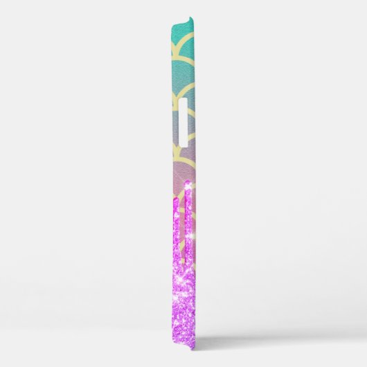 Moderne glitter DripS Mermaid Scale, Monogram Case-Mate iPhone Case (Achterkant / Rechts)