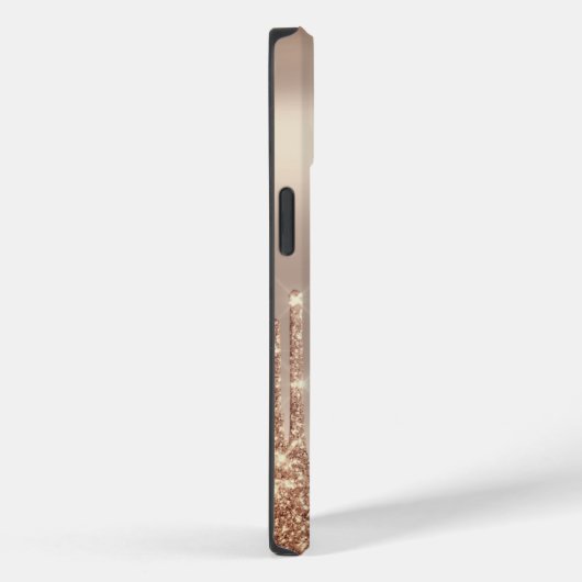 Moderne Glitter Drips, Monogram Koper Case-Mate iPhone Case (Achterkant / Rechts)