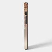Moderne Glitter Drips, Monogram Koper Case-Mate iPhone Case (Achterkant / Links)