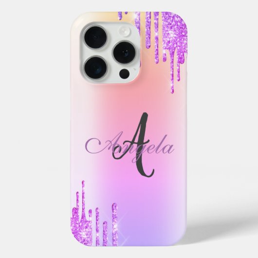 Moderne Glitter Drips,Ombre,Monogram Case-Mate iPhone Case (Achterkant)
