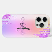 Moderne Glitter Drips,Ombre,Monogram Case-Mate iPhone Case (Achterkant (horizontaal))