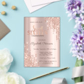 Moderne Glitter Drips Roos Gold Sweet 16 Acryl Uitnodigingen (Insitu (Huwelijk))