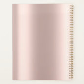 Moderne Glitter Drips Roze Goud Lotus Planner (Achterkant)