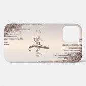 Moderne Glitter Drips Roze Goud, Monogram Case-Mat Case-Mate iPhone Case (Achterkant (horizontaal))
