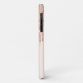Moderne Glitter Drips Roze Goud,Monogram Case-Mate iPhone Case (Achterkant/links)