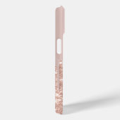 Moderne Glitter Drips Roze Goud,Monogram Case-Mate iPhone Case (Achterkant / Rechts)