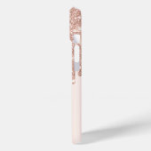 Moderne Glitter Drips Roze Goud,Monogram Case-Mate iPhone Case (Achterkant / Links)