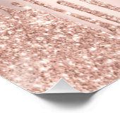 Moderne Glitter Drips Roze Goud Monogram Perfect Poster (Hoek)