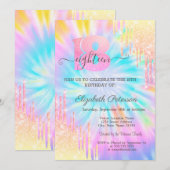 Moderne Glitter Drips Tie Dye 18e Verjaardag Kaart (Voorkant / Achterkant)