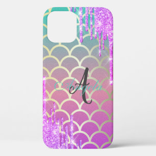 Moderne Glitter DripS Zeemeermin Schaal ,Monogram Case-Mate iPhone Case