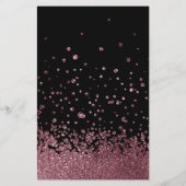 Moderne Glitter Drop Rosegoud Flyer (Achterkant)