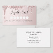 Moderne Glitter Drop Salon & Spa Loyalty Business Visitekaartje (Voorkant / Achterkant)