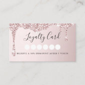 Moderne Glitter Drop Salon & Spa Loyalty Business Visitekaartje (Voorkant)