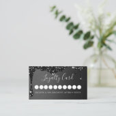 Moderne Glitter Drop Salon & Spa Loyalty Visitekaartje (Staand voorkant)