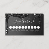 Moderne Glitter Drop Salon & Spa Loyalty Visitekaartje (Voorkant)