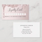 Moderne Glitter Drop Salon & Spa Loyalty Visitekaartje (Voorkant / Achterkant)