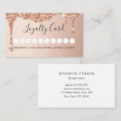 Moderne Glitter Drop Salon & Spa Loyalty Visitekaartje (Voorkant / Achterkant)