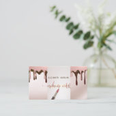 Moderne Glitter Drops, Lippenstift, Visagist Visitekaartje (Staand voorkant)
