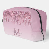 Moderne glitter druppels gepersonaliseerde monogra toilettasje (Rechterhoek)