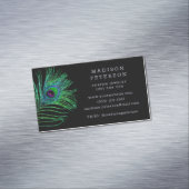 Moderne Glitter Feather Sieraden Stylist Kapper Magnetisch Visitekaartje (Voorbeeld)