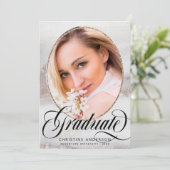 Moderne Glitter Foto GraduPartij (Grijze Glitter) Kaart (Staand voorkant)