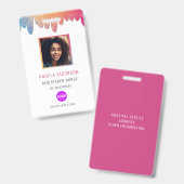 Moderne Glitter Geregistreerde Verpleegkundige Fot Badge (Front & Back)