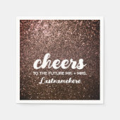Moderne Glitter Glam Sparkle Toekomst Mrs. Cheers Servet (Voorkant)