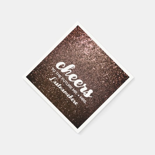 Moderne Glitter Glam Sparkle Toekomst Mrs. Cheers Servet (Hoek)