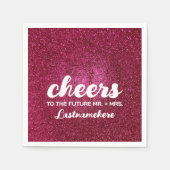 Moderne Glitter Glam Sparkle Toekomst Mrs. Cheers Servet (Voorkant)
