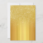 Moderne Glitter Gold 50e verjaardag uitnodiging (Achterkant)