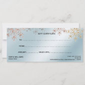 Moderne Glitter Gold Certificate Cadeausneeuw (Achterkant)