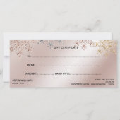 Moderne Glitter Gold Certificate Cadeausneeuw (Achterkant)